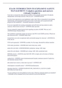 EXAM&colon; INTRODUCTION TO EXPLOSIVE SAFETY MANAGEMENT- Complete questions and answers &lpar;Already Graded A&rpar;