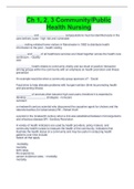 Ch 1&comma; 2&comma; 3 Community&sol;Public  Health Nursing