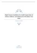 Bright Futures Guidelines for Health Supervision of Infants, Children, and Adolescents 4th Edition Test Bank