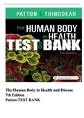 The Human Body in Health and Disease 7th Edition Patton TEST BANK