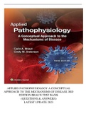 APPLIED PATHOPHYSIOLOGY A CONCEPTUAL APPROACH TO THE MECHANISMS OF DISEASE 3RD EDITION BRAUN TEST BANK (QUESTIONS & ANSWERS) LATEST UPDATE 2023