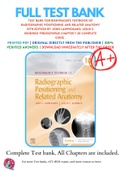 Test Bank For Bontrager's Textbook of Radiographic Positioning and Related Anatomy 10th Edition By John Lampignano; Leslie E. Kendrick 9780323749565 Chapter 1-20 Complete Guide .