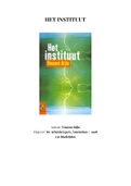 Boekverslag 'Het Instituut' - Vincent Bijlo - Nederlands - HAVO5