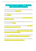 AP World History Chapter 17 Reading Quiz Latest 2022 Graded A