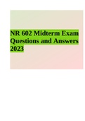 NR 602 Midterm Exam Questions and Answers 2023