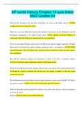 AP world history Chapter 14 quiz latest 2022 Graded A&plus;