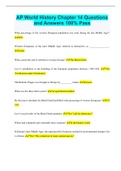 AP World History Chapter 14 Questions and Answers 100&percnt; Pass