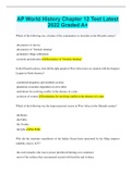 AP World History Chapter 12 Test Latest 2022 Graded A&plus;
