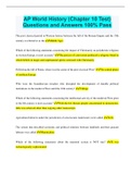 AP World History &lpar;Chapter 10 Test&rpar; Questions and Answers 100&percnt; Pass