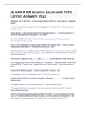 NLN PAX RN Science Exam with 100&percnt; Correct Answers 2023