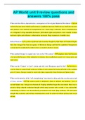 AP World unit 9 review questions and answers 100&percnt; pass