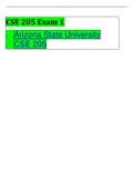 CSE 205 Exam 1 • Arizona State University • CSE 205