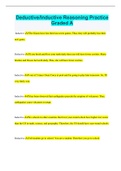 Deductive&sol;Inductive Reasoning Practice Graded A