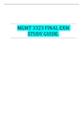 MGMT 3323 FINAL EXM STUDY GUIDE.| VERIFIED GUIDE 