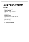 Audit Procedures Summary Notes