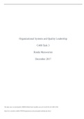  NURSING BS C-468 organizational systems and quality leadership task 3&period;