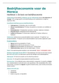 Samenvatting Bedrijfseconomie voor de Horeca deel 1 &vert; Hoofdstuk 1 De basis van bedrijfseconomie