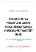 WOMEN'S HEALTH AND PRIMARY CARE CLINICAL GUIDE 5TH EDITION YOUNGKIN SCHADEWALDPRITHAM TEST BANK