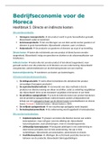 Samenvatting Bedrijfseconomie voor de Horeca deel 1 &vert; Hoofdstuk 5 Directe en indirecte kosten