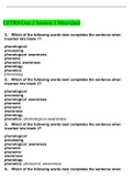 LETRS Unit 2 Session 1 Mini-Quiz