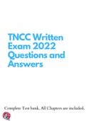 TNCC Written Exam 2022 Questions and Answers