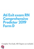 Ati Exit exam RN Comprehensive Predictor 2019 Form D