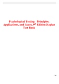 Psychological Testing- Principles, Applications, and Issues, 9th Edition Kaplan Test Bank