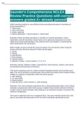 Saunder's Comprehensive NCLEX Review Practice Questions with correct answers graded A&plus; already passed&excl;