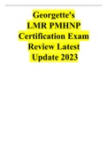 Georgette's LMR PMHNP Certification Exam Review, Latest Update 2023.