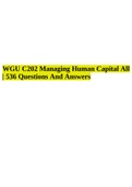 WGU C202 Managing Human Capital All | 536 Questions And Answers.