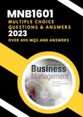 MNB1601 Ultimate Study Pack of over 400 Multiple Choice Questions and the Answers (2023) SEARCHABLE!  