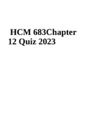 HCM 683 Chapter 12 Quiz 2023