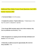 Additional Duty Safety Course Exam Updated 2023 with complete solution