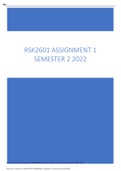 RSK2601 ASSIGNMENT 1 SEMESTER 2 2022