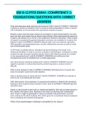 ESE K-12 FTCE EXAM - COMPETENCY 1&colon; FOUNDATIONS QUESTIONS WITH CORRECT ANSWERS