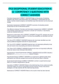 FTCE EXCEPTIONAL STUDENT EDUCATION K-12- COMPETENCY 3 QUESTIONS WITH CORRECT ANSWERS