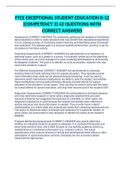 FTCE EXCEPTIONAL STUDENT EDUCATION K-12 &lpar;COMPETENCY 2&rpar; 42 QUESTIONS WITH CORRECT ANSWERS