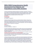 WGU D028 Comprehensive Health Assessment for Patients and Populations UJC2 With Answers.