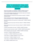 INTRO TO SONOGRAPHY &lpar;FINAL EXAM REVIEW&rpar; 272QUESIONS WITH CORRECT ANSWERS