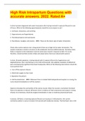High Risk Intrapartum Questions with accurate answers&period; 2022&period; Rated A&plus;