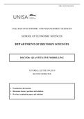 Notes & Exam (elaborations) DSC1520 - Quantitative Modelling I (DSC1520) 