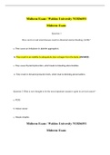 Midterm Exam / Walden University NURS6551 Midterm Exam 