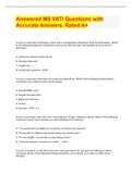 Answered MS VATI Questions with Accurate Answers&period; Rated A&plus;
