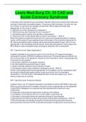 Lewis Med-Surg Ch&period; 33 CAD and  Acute Coronary Syndrome