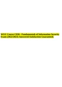 WGU Course C836 - Fundamentals of Information Security Exam (2022/2023) Answered-Satisfaction Guaranteed.
