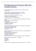 Soil Management Final Exam 2023 with complete solution