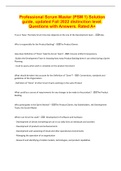 Professional Scrum Master &lpar;PSM 1&rpar; Solution guide&comma; updated Fall 2022 distinction level&period; Questions with Answers&period; Rated A&plus;