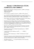 Domain 1- UPDATED FALL EXAM - COMPLETE AND CORRECT