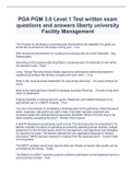 PGA PGM 3.0 Level 1 Test written exam questions and answers liberty university Facility Management
