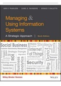Test Bank For Managing and Using Information Systems A Strategic Approach, 6th Edition.